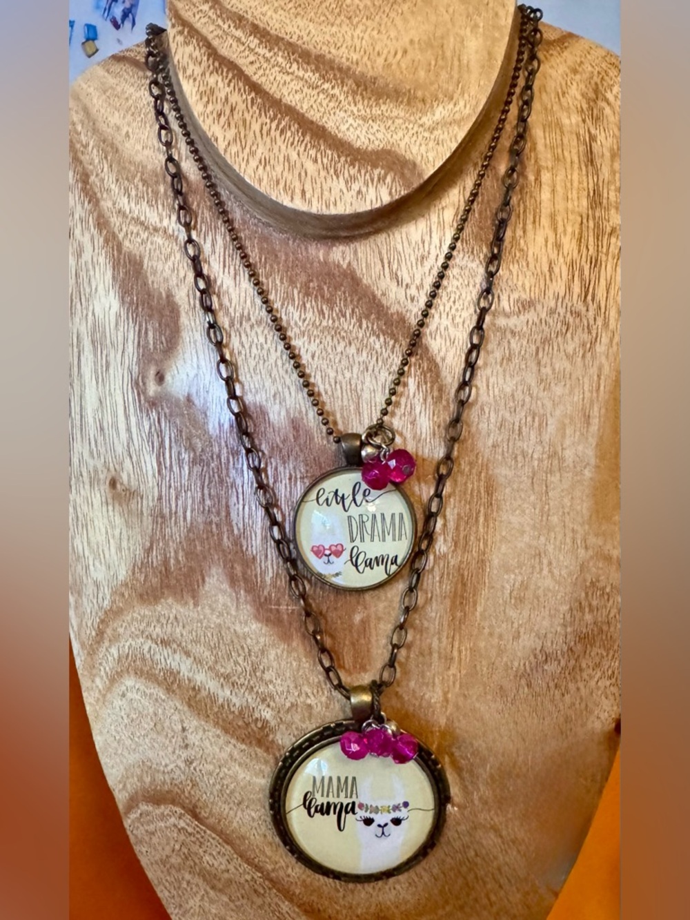 Plunder Mama Llama Little Llama Necklace Mother Daughter Set of 2 New in Box